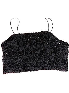 Black Sequin H&M size M Cropped Tank Top - Women's Sparkle Cami